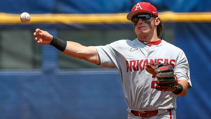 Razorbacks second baseman Peyton Holt against Texas A&M on Saturday in the SEC Tournament